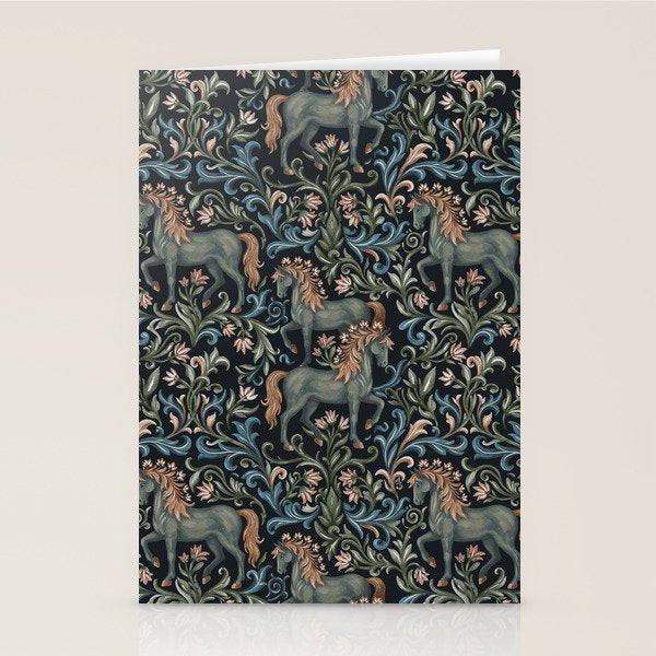 Whimsical Horses Botanicals II Stationery Card Gallery Image 2