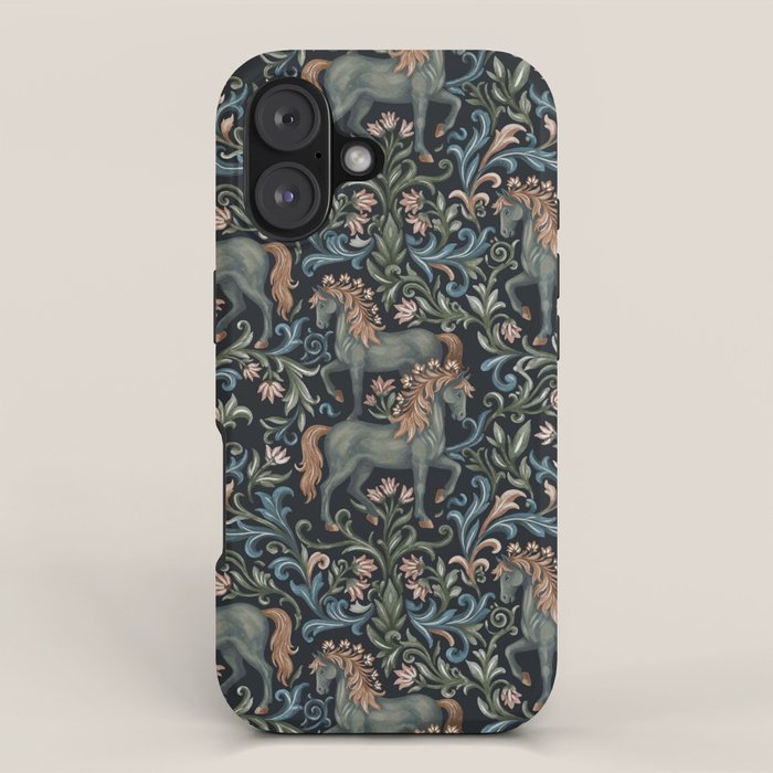 Whimsical Horses Botanicals II iPhone Case Gallery Image 1