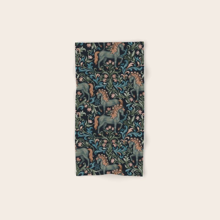 Whimsical Horses Botanicals II Bath Towel Gallery Image 1