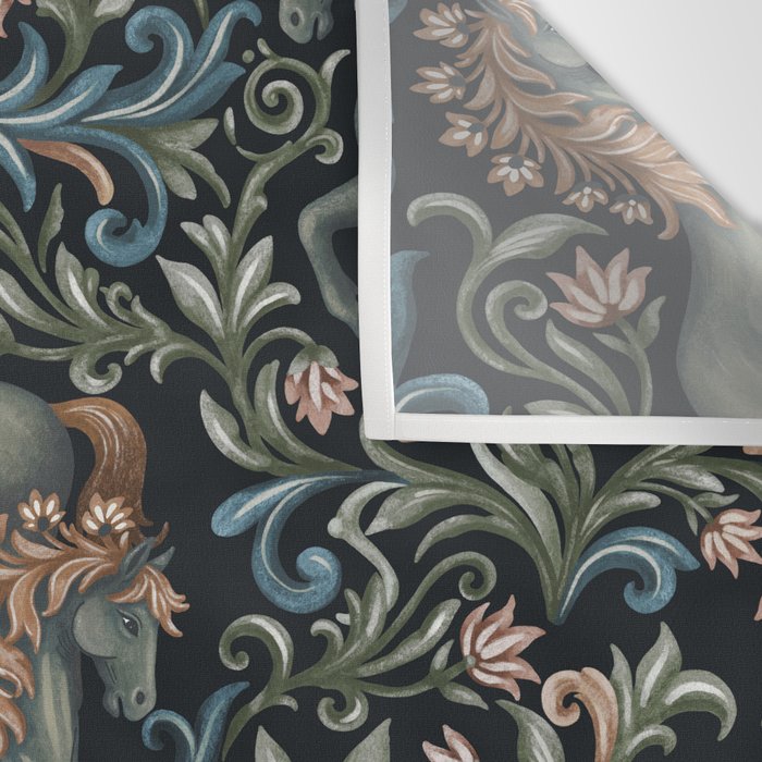 Whimsical Horses Botanicals II Wall Tapestry Gallery Image 3