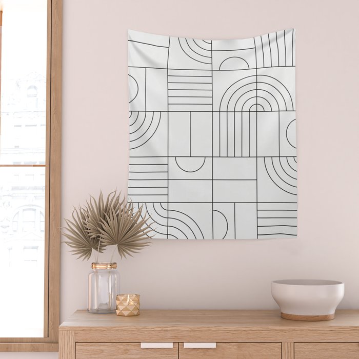 My Favorite Geometric Patterns No.19 - White Wall Tapestry Gallery Image 2