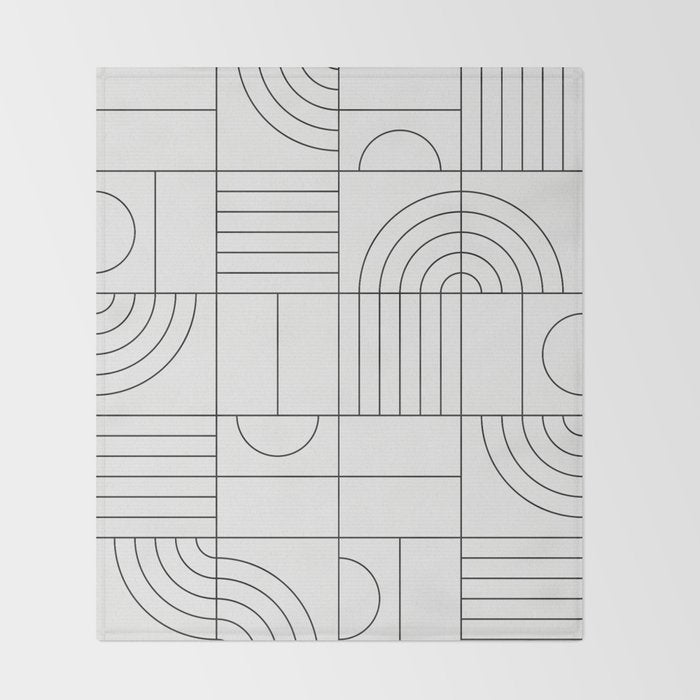 My Favorite Geometric Patterns No.19 - White Throw Blanket Gallery Image 2