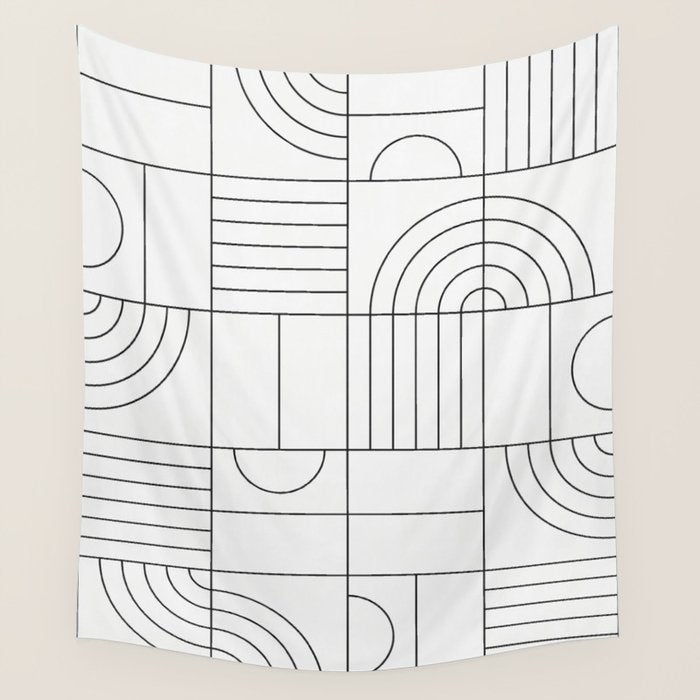 My Favorite Geometric Patterns No.19 - White Wall Tapestry Gallery Image 1