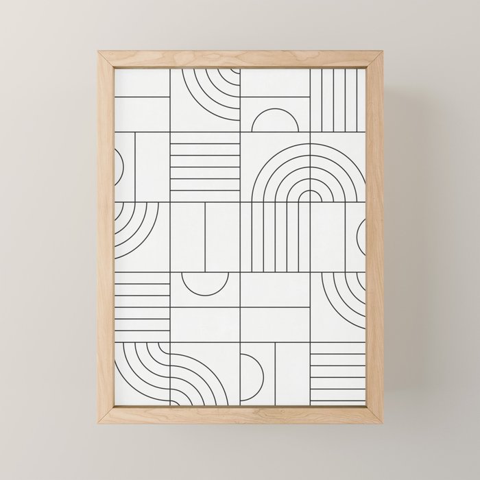 My Favorite Geometric Patterns No.19 - White Mini Art Print Gallery Image 1