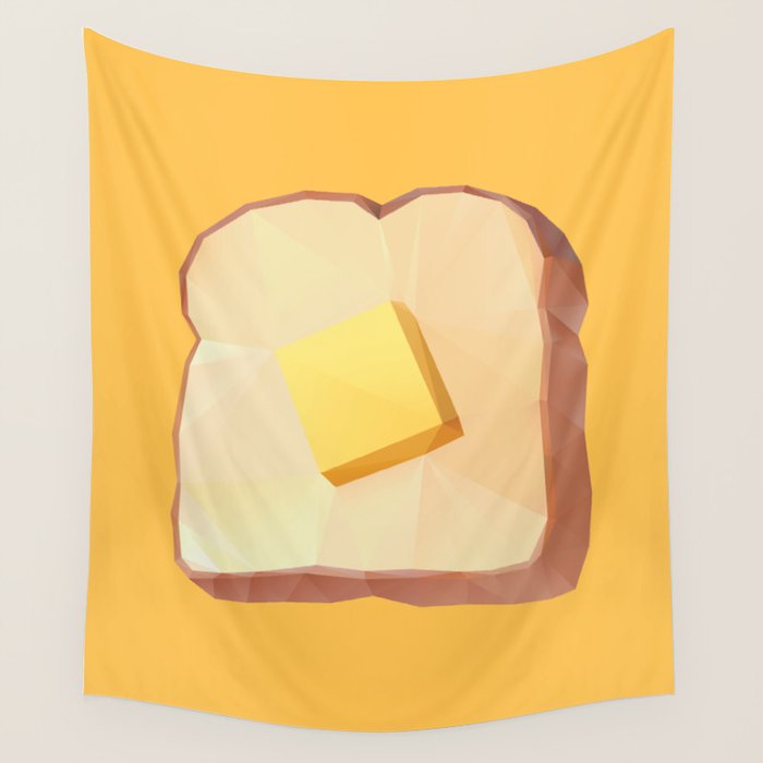 Toast with Butter polygon art Wall Tapestry Gallery Image 1