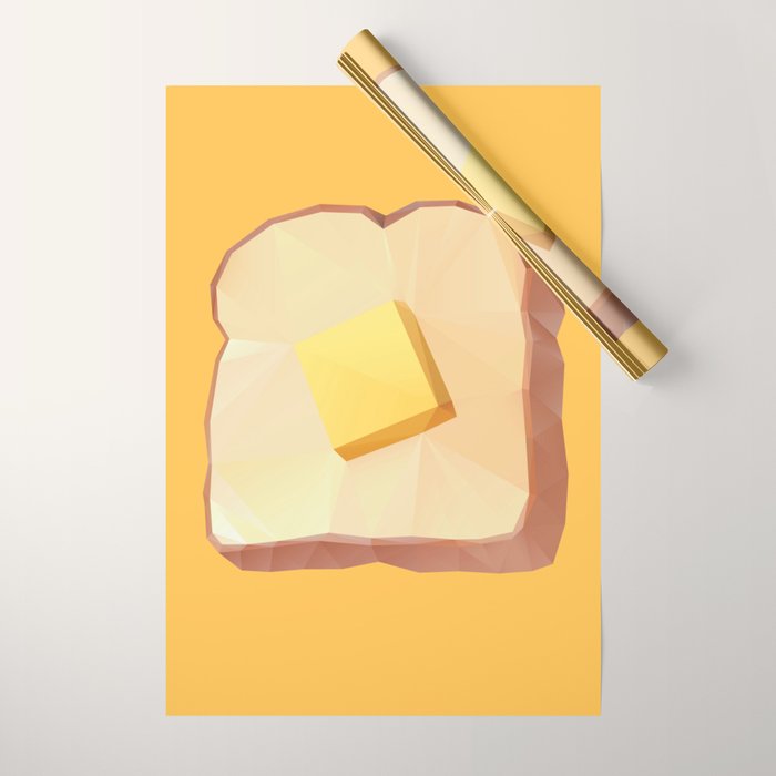 Toast with Butter polygon art Wrapping Paper Gallery Image 1