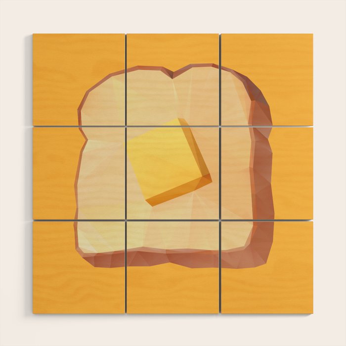 Toast with Butter polygon art Wood Wall Art Gallery Image 1