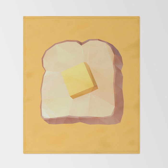 Toast with Butter polygon art Throw Blanket Gallery Image 2