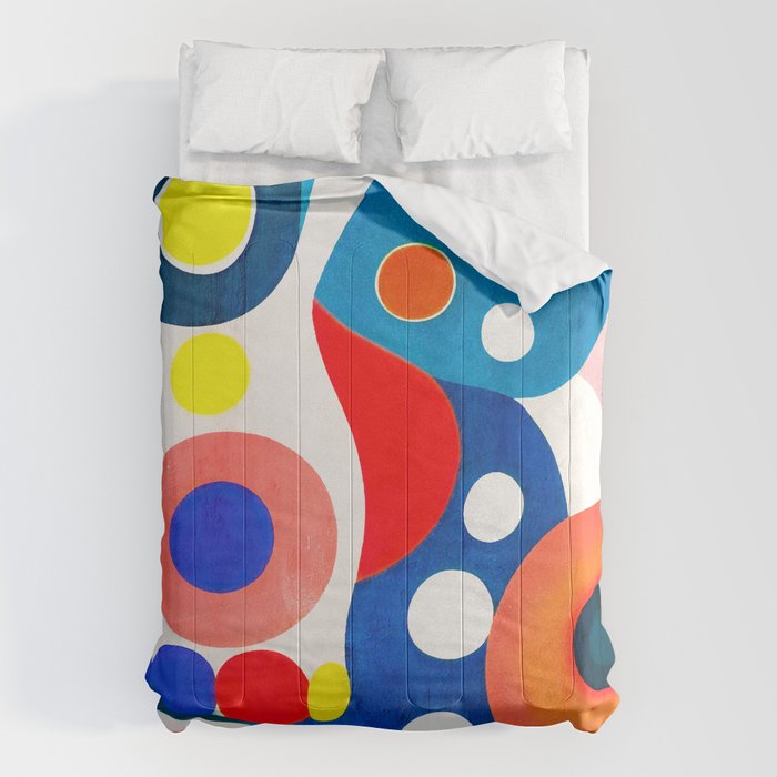 Circles: Colorful Mid Century Abstraction Comforter Gallery Image 6