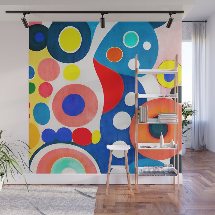 Circles: Colorful Mid Century Abstraction Wall Mural Gallery Image 1