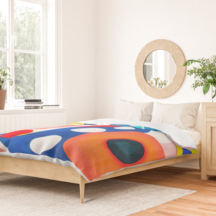 Circles: Colorful Mid Century Abstraction Duvet Cover Gallery Image 2