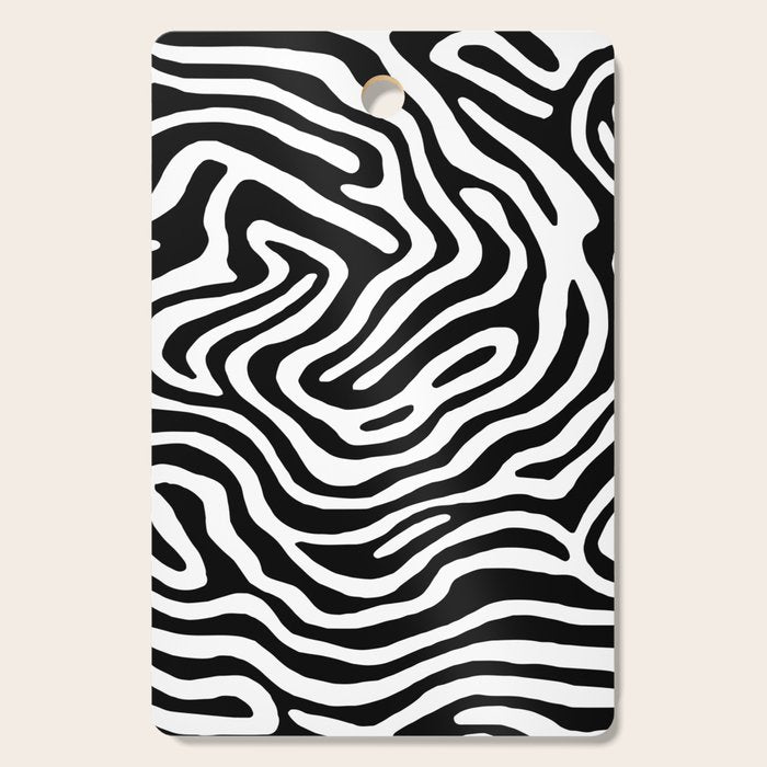 Black and white zebra stripe print art pattern Cutting Board Gallery Image 1