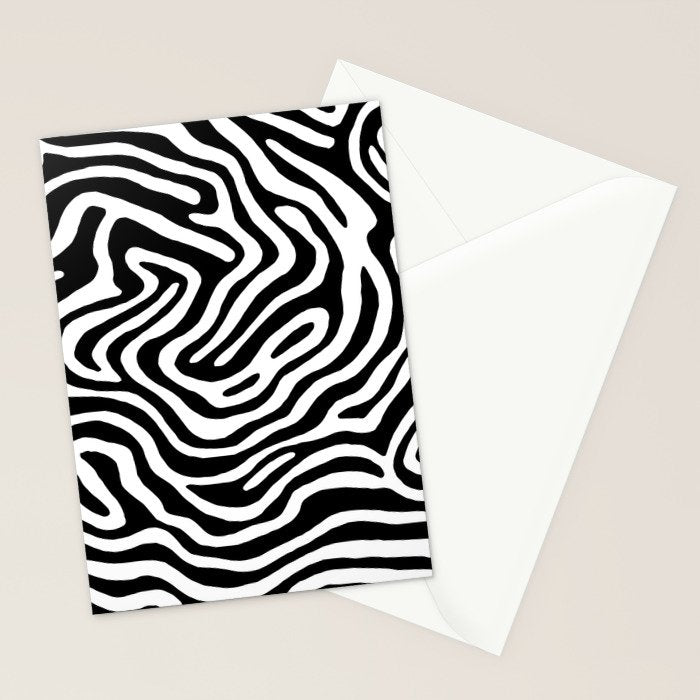 Black and white zebra stripe print art pattern Stationery Card Gallery Image 2