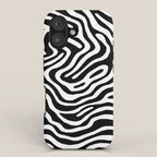 Black and white zebra stripe print art pattern iPhone Case Gallery Image 1