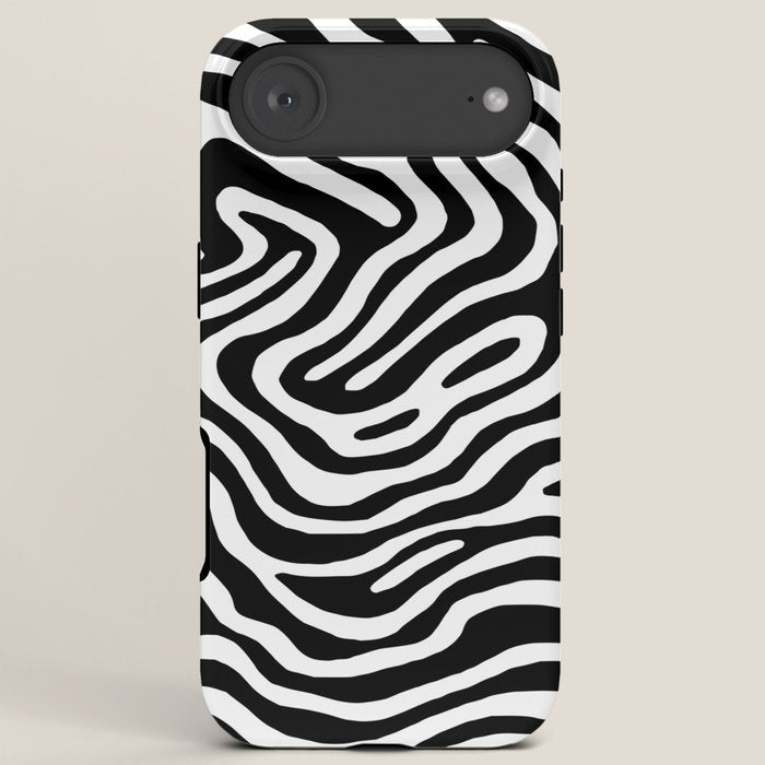 Black and white zebra stripe print art pattern iPhone Case Gallery Image 6