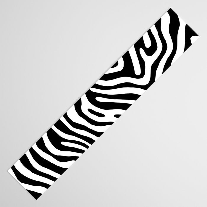 Black and white zebra stripe print art pattern Table Runner Gallery Image 3