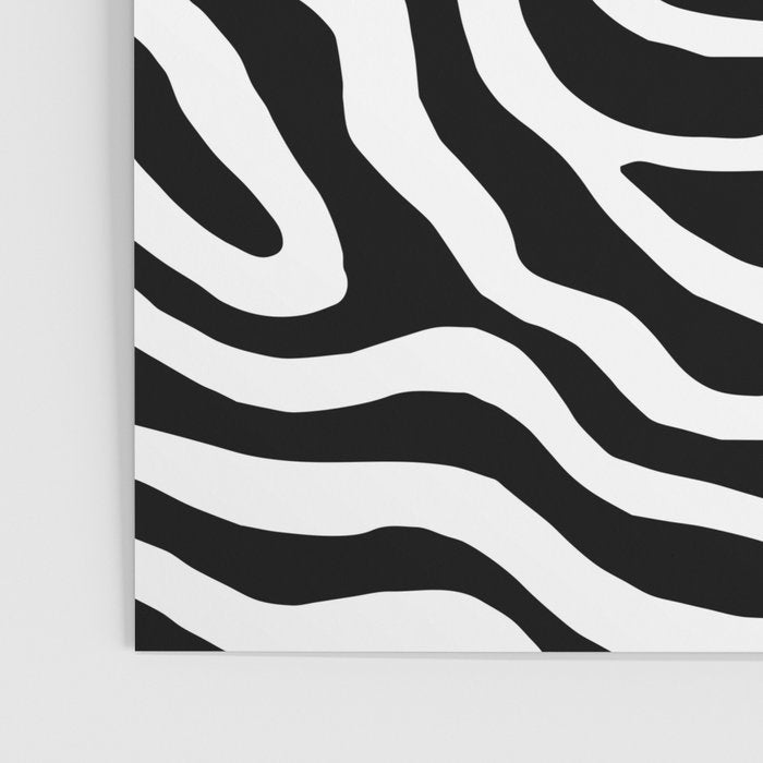Black and white zebra stripe print art pattern Poster Gallery Image 3