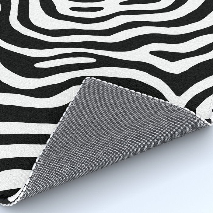 Black and white zebra stripe print art pattern Rug Gallery Image 4