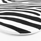 Black and white zebra stripe print art pattern Bath Mat Gallery Image 3