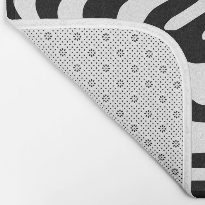 Black and white zebra stripe print art pattern Bath Mat Gallery Image 2