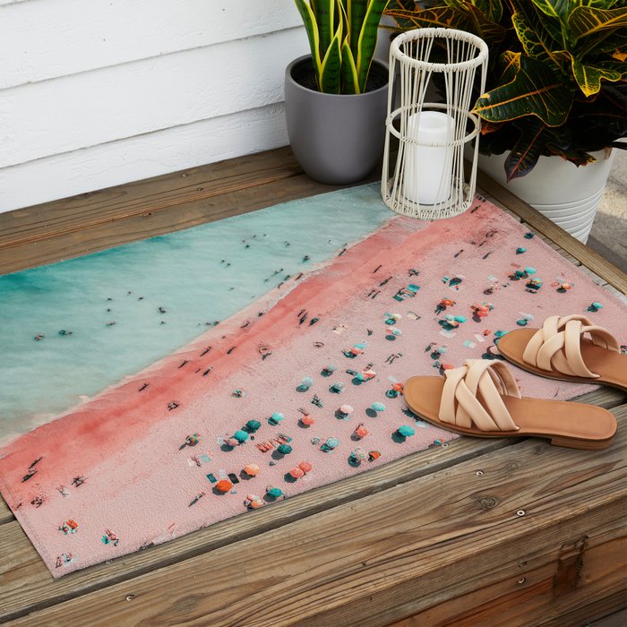 Aerial Beach Print, Ocean Art, Bondi Beach, Beach Art Print, Beach Photography, Modern Beach Lifestyle Print Outdoor Rug Gallery Image 2