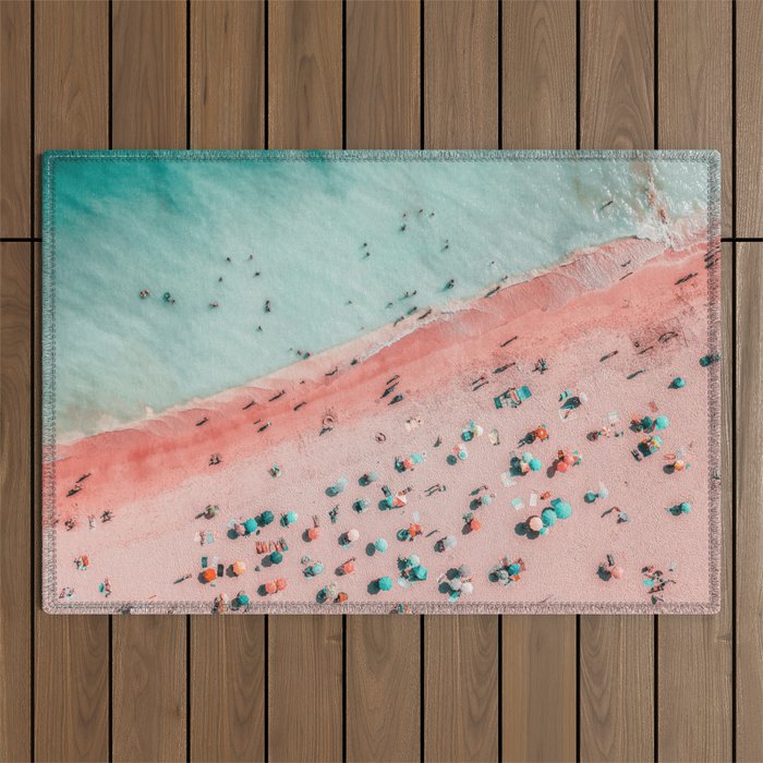 Aerial Beach Print, Ocean Art, Bondi Beach, Beach Art Print, Beach Photography, Modern Beach Lifestyle Print Outdoor Rug Gallery Image 1