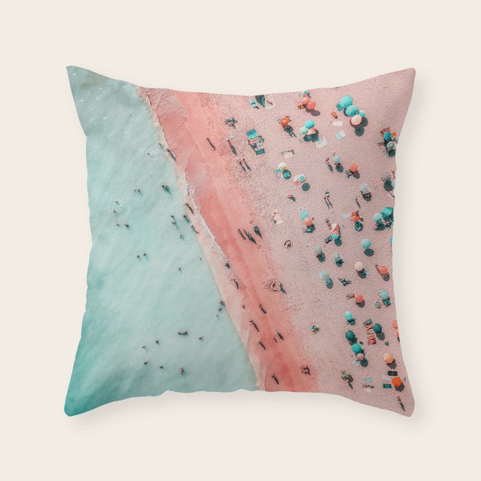 Aerial Beach Print, Ocean Art, Bondi Beach, Beach Art Print, Beach Photography, Modern Beach Lifestyle Print Throw Pillow Gallery Image 1