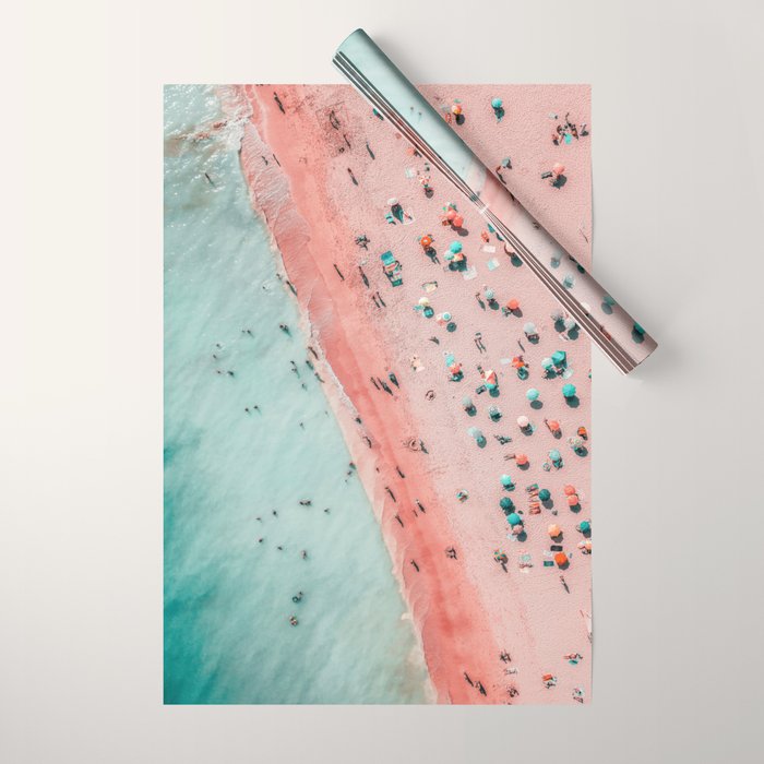 Aerial Beach Print, Ocean Art, Bondi Beach, Beach Art Print, Beach Photography, Modern Beach Lifestyle Print Wrapping Paper Gallery Image 1