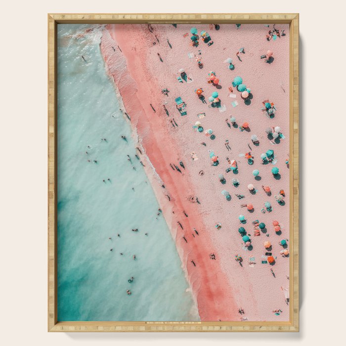 Aerial Beach Print, Ocean Art, Bondi Beach, Beach Art Print, Beach Photography, Modern Beach Lifestyle Print Serving Tray Gallery Image 1