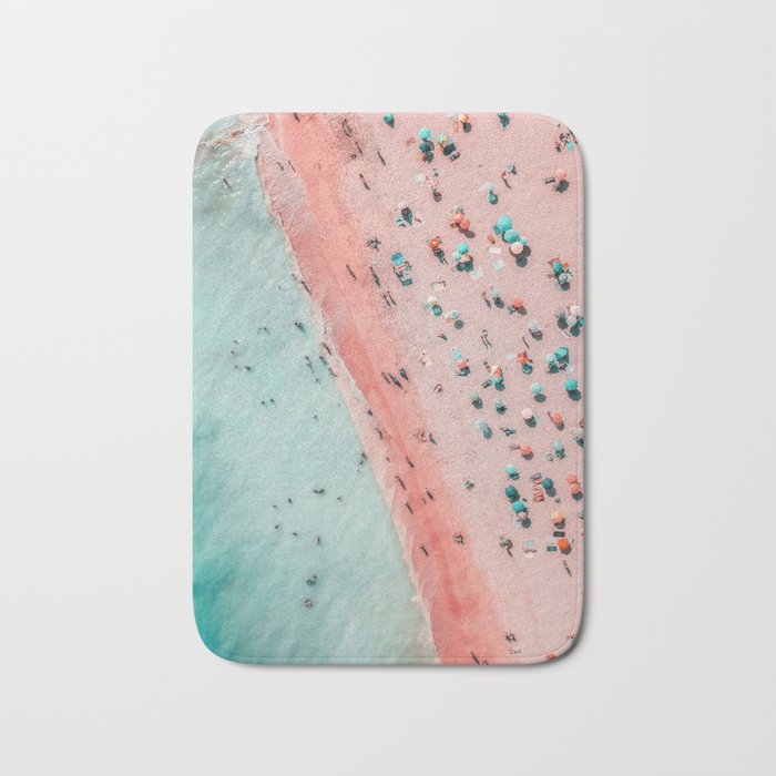 Aerial Beach Print, Ocean Art, Bondi Beach, Beach Art Print, Beach Photography, Modern Beach Lifestyle Print Bath Mat Gallery Image 1