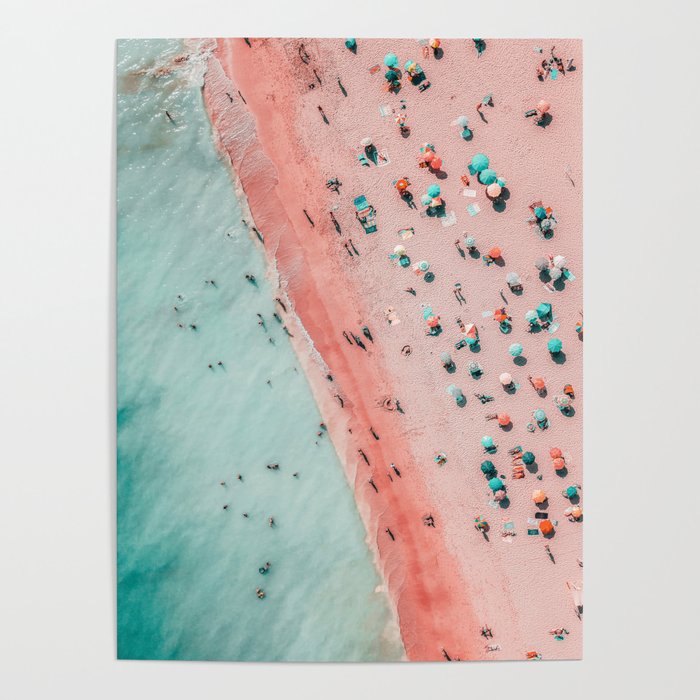Aerial Beach Print, Ocean Art, Bondi Beach, Beach Art Print, Beach Photography, Modern Beach Lifestyle Print Poster Gallery Image 4