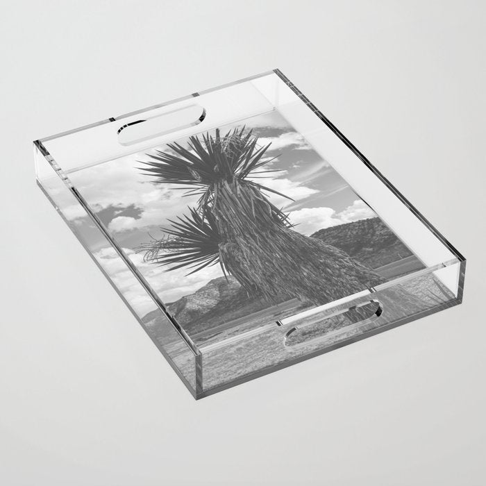 West Texas Black and White Landscape x Glass Mountains Acrylic Tray Gallery Image 1