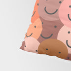 Diverse happy people face doodle pattern Pillow Sham Gallery Image 4