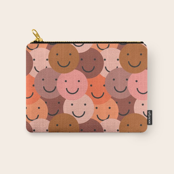 Diverse happy people face doodle pattern Carry All Pouch Gallery Image 1