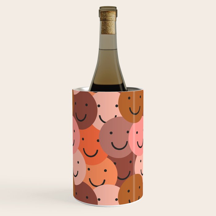 Diverse happy people face doodle pattern Wine Chiller Gallery Image 2