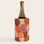 Diverse happy people face doodle pattern Wine Chiller Gallery Image 2