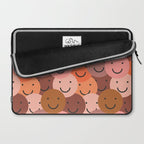 Diverse happy people face doodle pattern Laptop Sleeve Gallery Image 2