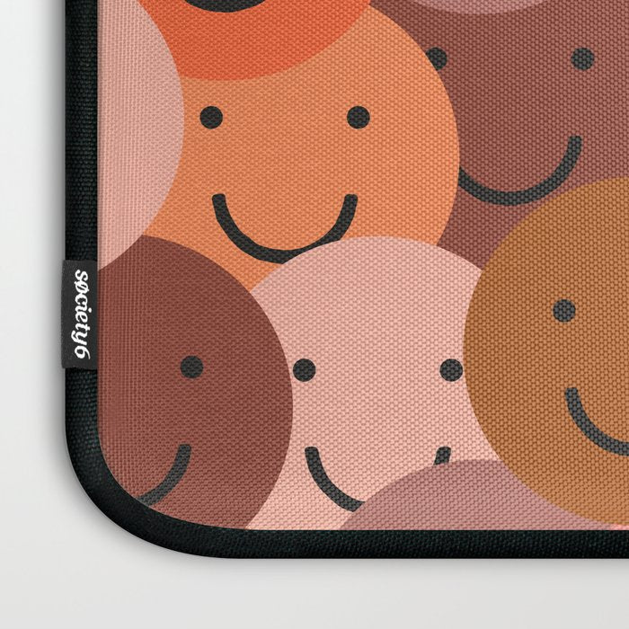 Diverse happy people face doodle pattern Laptop Sleeve Gallery Image 3