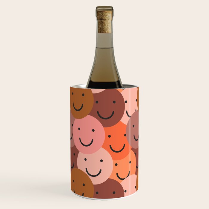 Diverse happy people face doodle pattern Wine Chiller Gallery Image 1