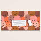 Diverse happy people face doodle pattern Desk Mat Gallery Image 1