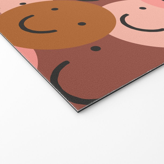 Diverse happy people face doodle pattern Welcome Mat Gallery Image 2