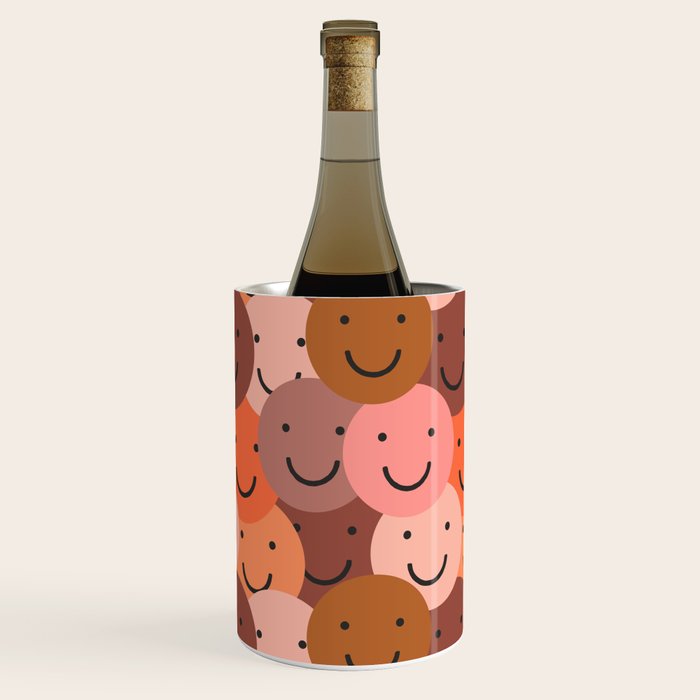 Diverse happy people face doodle pattern Wine Chiller Gallery Image 3
