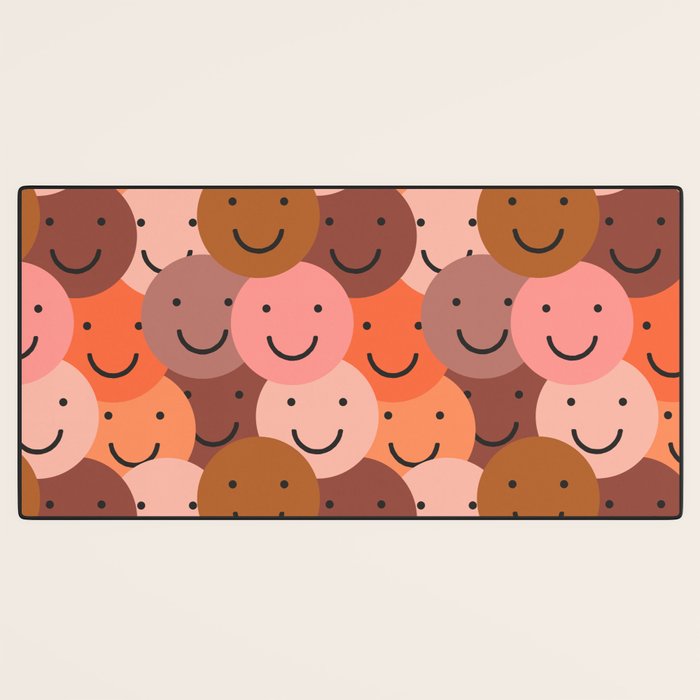 Diverse happy people face doodle pattern Desk Mat Gallery Image 3