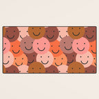 Diverse happy people face doodle pattern Desk Mat Gallery Image 3