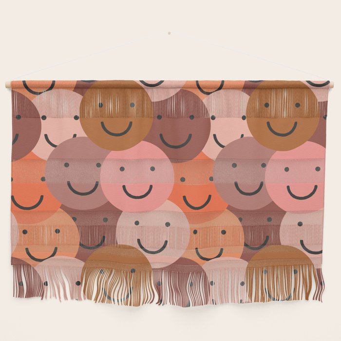 Diverse happy people face doodle pattern Wall Hanging Gallery Image 1