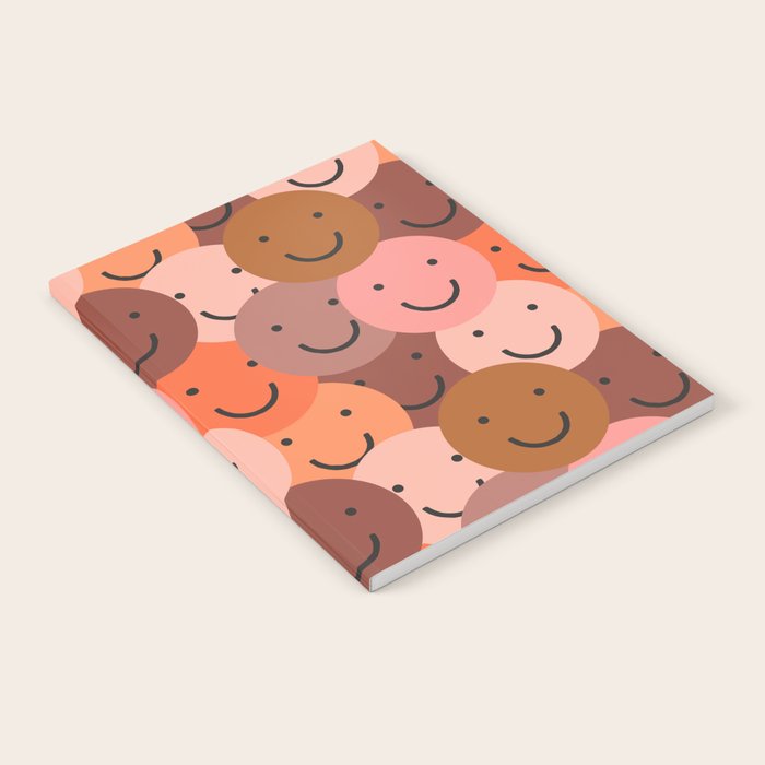 Diverse happy people face doodle pattern Notebook Gallery Image 1