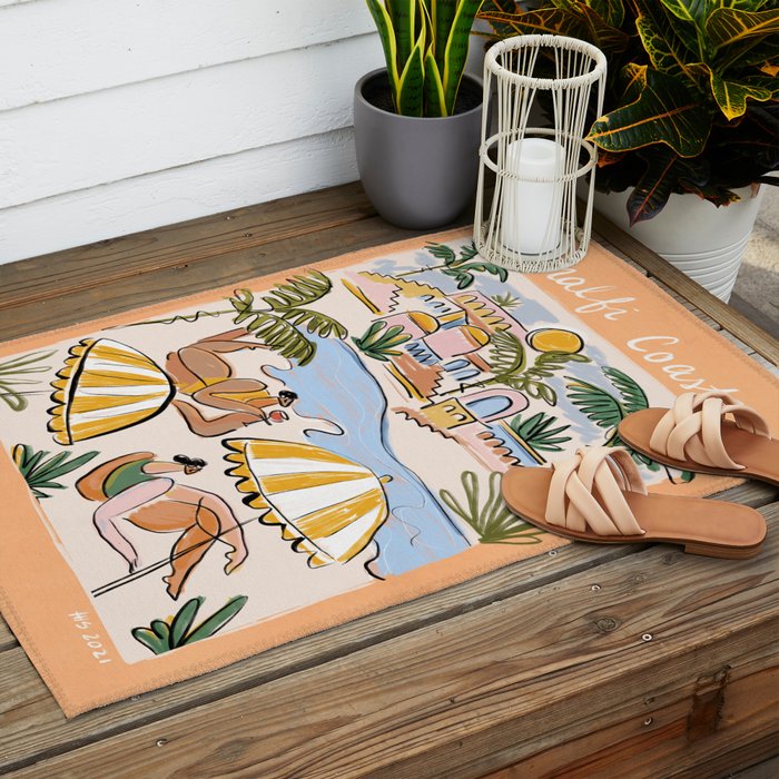 Amalfi Coast Italy (color) Outdoor Rug Gallery Image 2