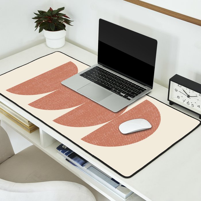 Half Circle 3 - Orange Terra Desk Mat Gallery Image 2