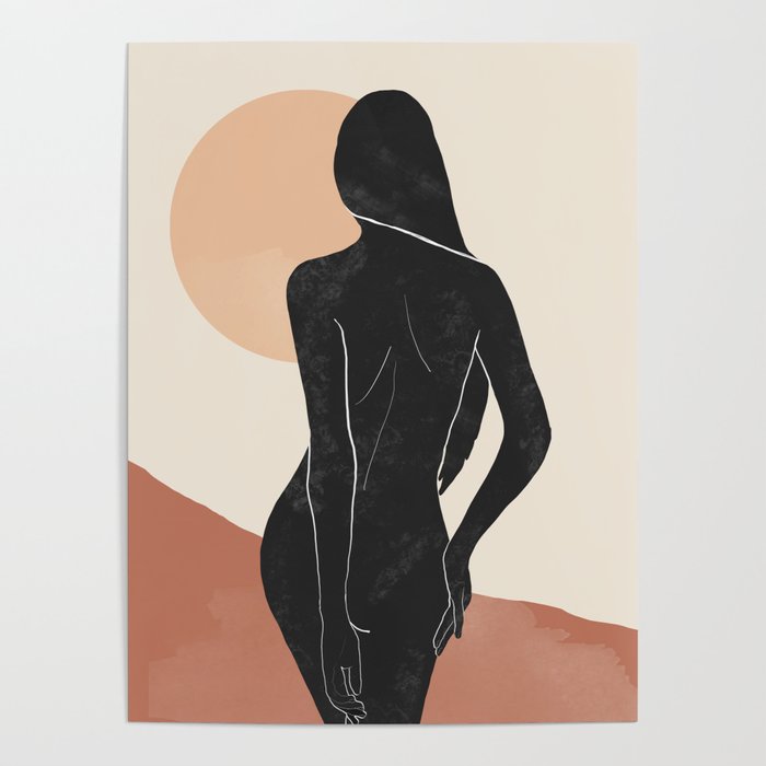 Minimal Abstract Art Nude Woman Poster Gallery Image 4