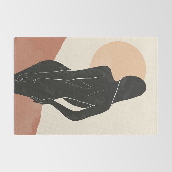 Minimal Abstract Art Nude Woman Rug Gallery Image 2